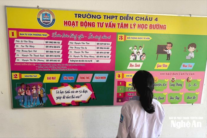 Hoạt động tư vấn tâm lý học đường sẽ giúp học sinh vượt qua được những khó khăn, trở ngại. Ảnh: Mỹ Hà