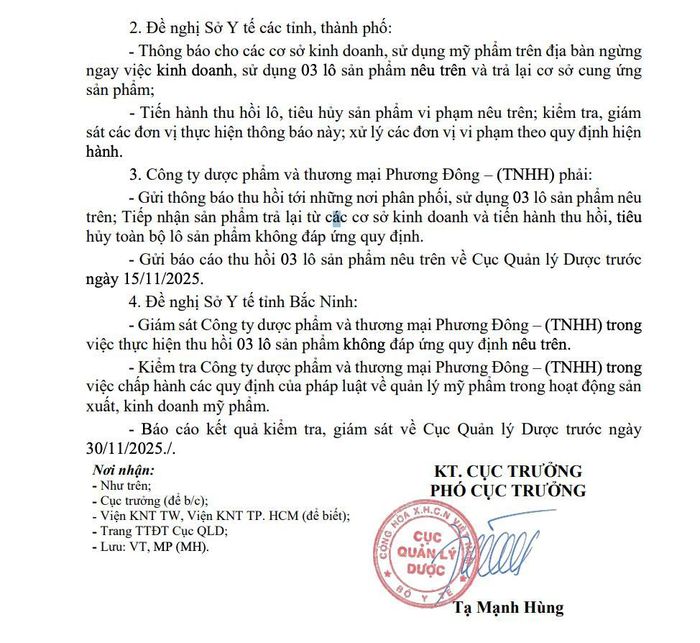 Công văn số 2960/QLD-MP do Cục Quản lý Dược (Bộ Y tế) ban hành.