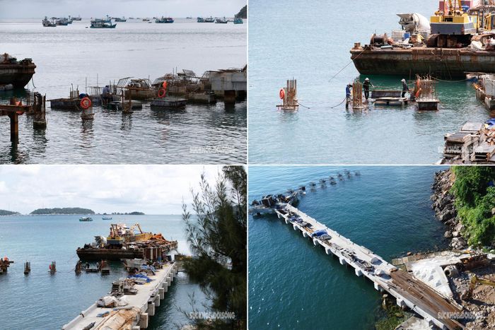 Cầu cảng mới đang được xây dựng giúp tàu du lịch, hàng hóa ra vào thuận lợi, góp phần thúc đẩy phát triển du lịch và kinh tế biển đảo.