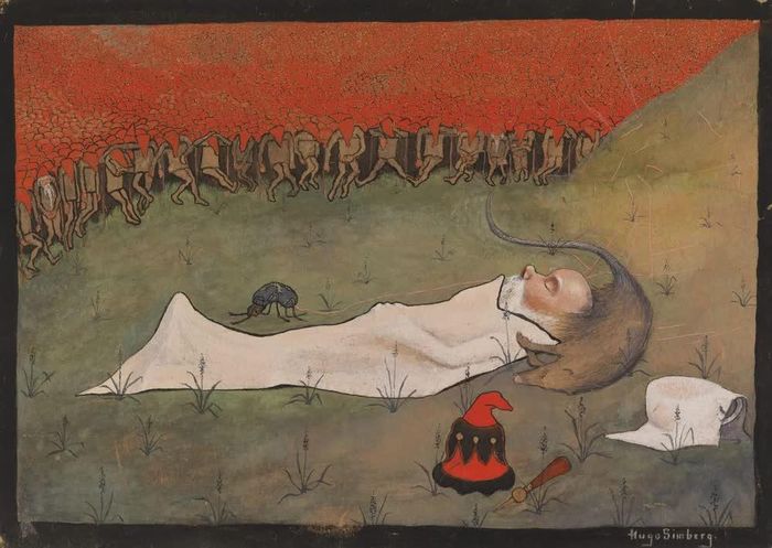 Bức “Vua yêu tinh ngủ” của Hugo Simberg, vẽ năm 1896