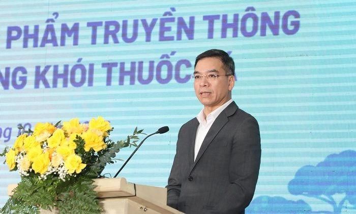 TS.BS. Hà Anh Đức - Cục trưởng Cục Quản lý khám, chữa bệnh, Bộ Y tế; Giám đốc Quỹ Phòng, chống tác hại của thuốc lá; Trưởng Ban Tổ chức Cuộc thi phát biểu tại buổi lễ