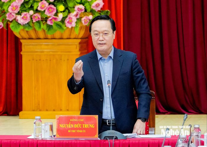 Đồng chí Nguyễn Đức Trung - Bí thư Tỉnh ủy kết luận hội nghị. Ảnh: Phạm Bằng