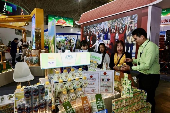 Khách tham quan gian hàng tại hội chợ