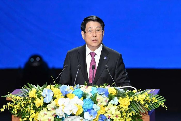  Chủ tịch nước Lương Cường phát biểu tại Lễ mở ký Công ước của Liên hợp quốc về chống tội phạm mạng. (Ảnh: THỦY NGUYÊN) 