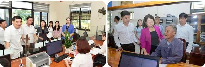 Đoàn đại biểu Quốc hội tỉnh khảo sát mô hình chính quyền địa phương 2 cấp và lắng nghe ý kiến của người dân.