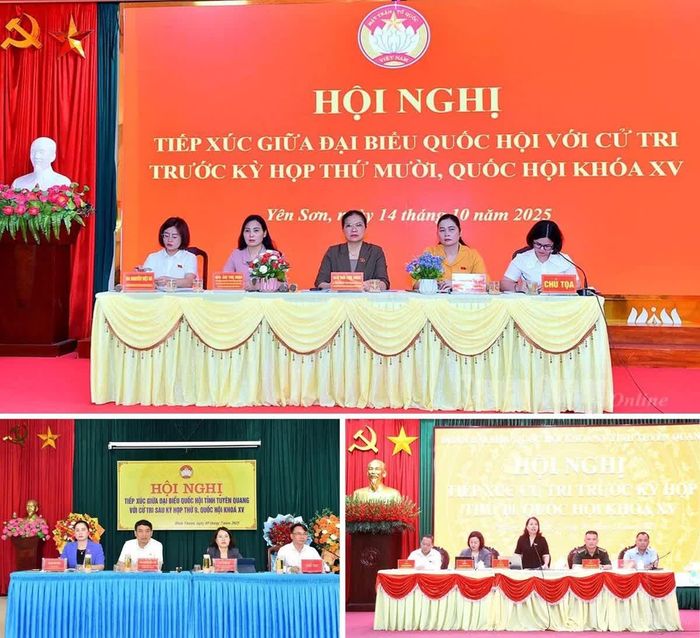 Đoàn đại biểu Quốc hội tỉnh Tuyên Quang tiếp xúc cử tri trên địa bàn tỉnh.
