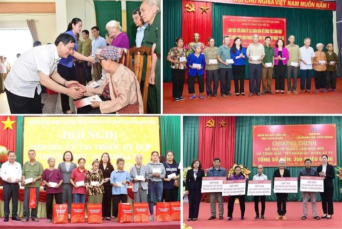 Đoàn ĐBQH tỉnh tặng quà cho gia đình chính sách, người có công trên địa bàn tỉnh.