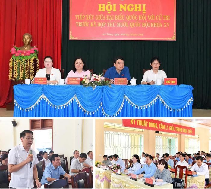 Các đại biểu Quốc hội lắng nghe ý kiến của cử tri trong lần tổ chức hội nghị tiếp xúc cử tri tại cơ sở.