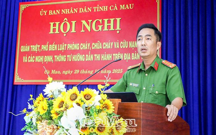 Trung tá Hoàng Minh Hải, Phó Trưởng phòng Cảnh sát PCCC và CNCH, triển khai những nội dung cơ bản, các điểm mới của Luật PCCC và CNCH năm 2024 và các nghị định, thông tư hướng dẫn thi hành.