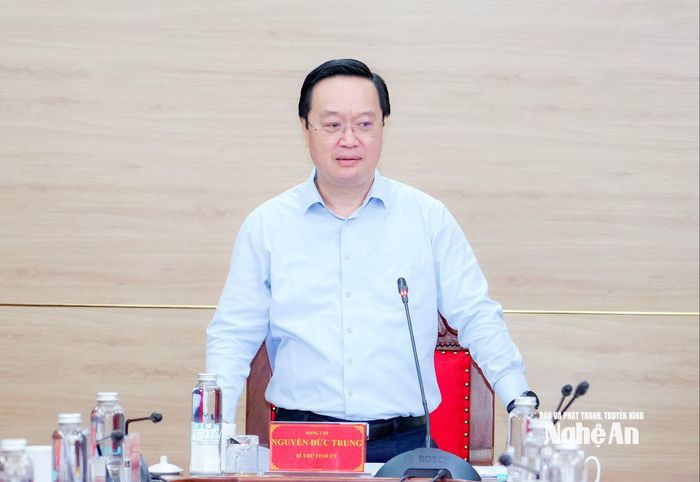 Bí thư Tỉnh ủy Nguyễn Đức Trung kết luận hội nghị. Ảnh: Phạm Bằng