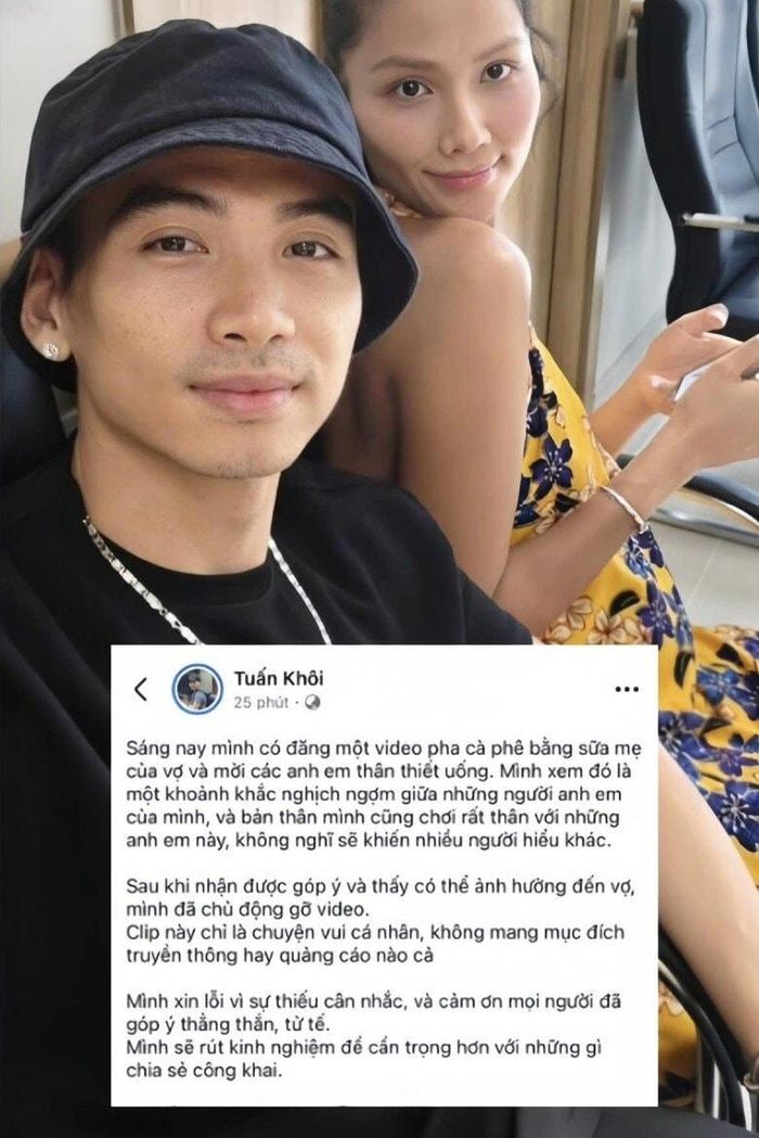 Trước đó, ông xã H'Hen Niê đã lên tiếng xin lỗi và xóa video pha cà phê từ sữa của vợ.