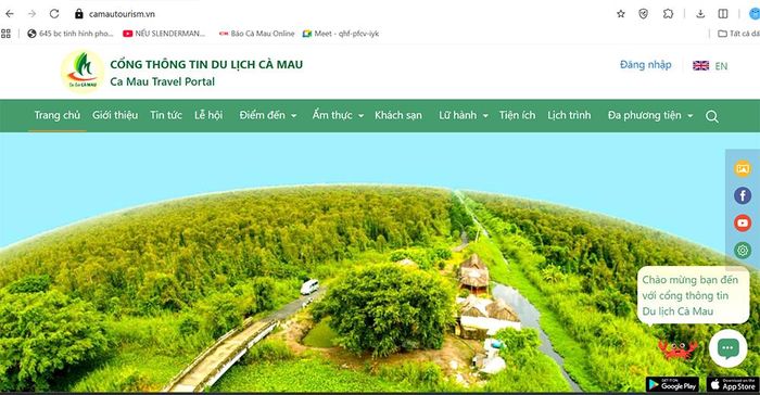 Cổng thông tin du lịch thông minh Cà Mau (www.camautourism.vn) tích hợp tính năng trợ lý ảo hỗ trợ du khách tra cứu thông tin, đặt tour, khách sạn, giúp mở rộng thị trường, gia tăng khả năng quảng bá và tiếp cận khách quốc tế.