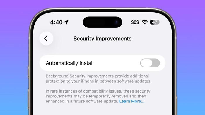 Apple phát triển tính năng phản hồi bảo mật nhanh. (Nguồn: macrumors)