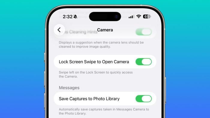 Apple bổ sung tính năng tắt cử chỉ vuốt để mở camera trên Màn hình khóa. (Nguồn: macrumors)