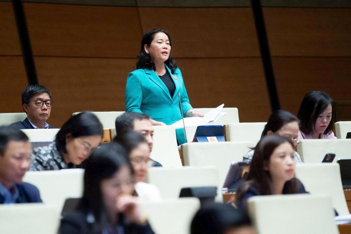 Đại biểu Lê Thị Thanh Lam phát biểu thảo luận. Ảnh: VPQH