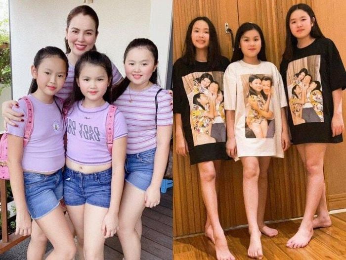 3 con gái lớn của Phương Lê háo hức khi biết mẹ sinh thêm em.