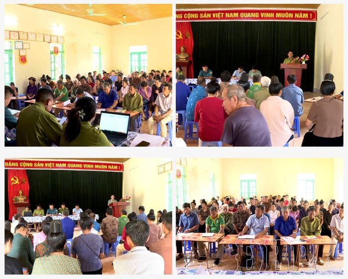 Tổ công tác tuyên truyền pháp luật xã Quài Tở phổ biến các quy định về PCCCR mùa khô năm 2025 - 2026 cho người dân trên địa bàn.