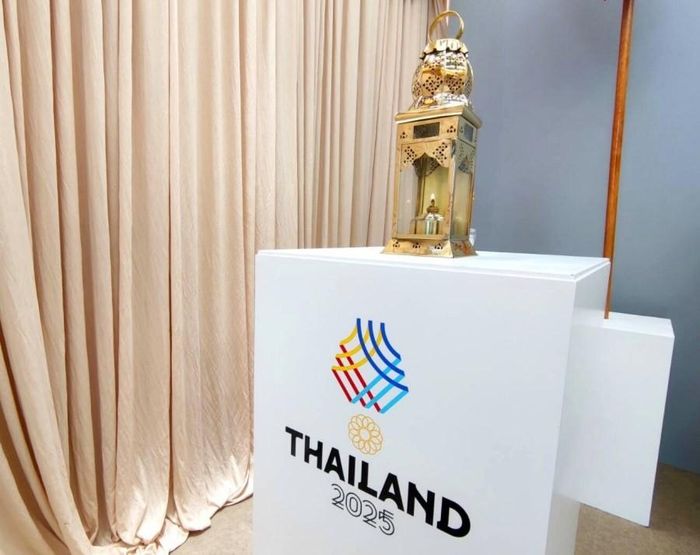 Ngọn lửa thiêng xin từ Cung điện Hoàng gia Thái Lan đang được lưu giữ ở 4 tỉnh thành tại Thái Lan.Ảnh: SEA Games 2025