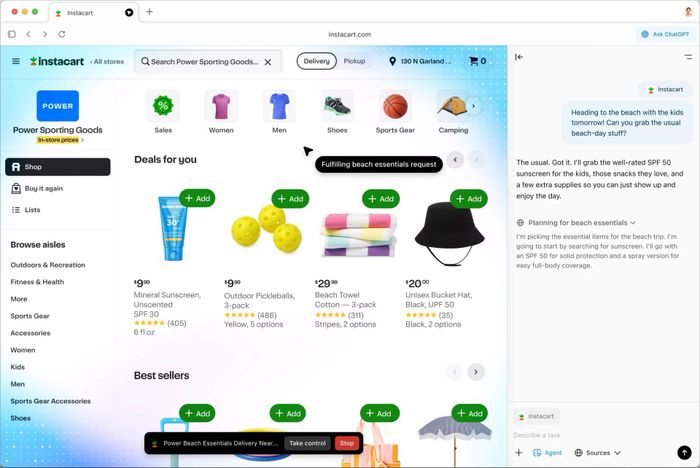 Giao diện ChatGPT Atlas cho MacOS