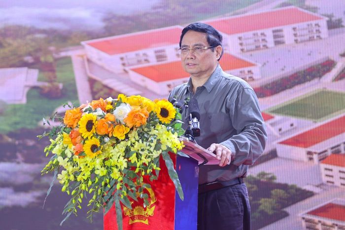 Thủ tướng Chính phủ Phạm Minh Chính phát biểu tại lễ khởi công - Ảnh: VGP