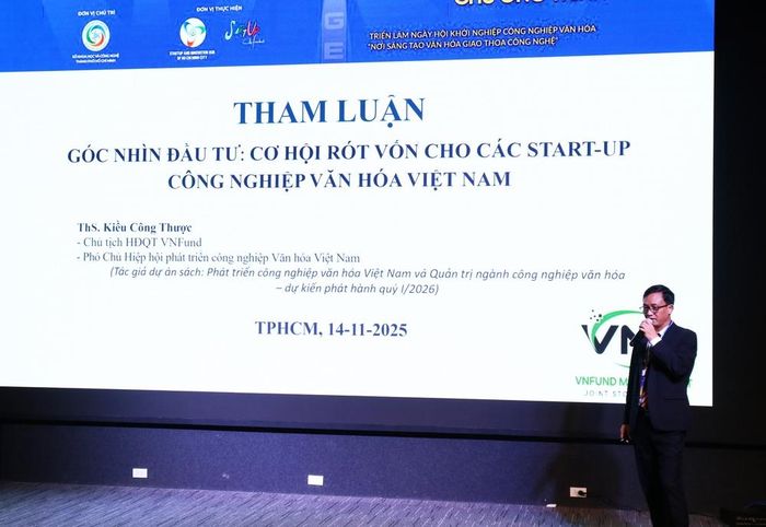 Thạc sĩ Kiều Công Thược trình bày tham luận tại sự kiện. Ảnh: Khánh Châu