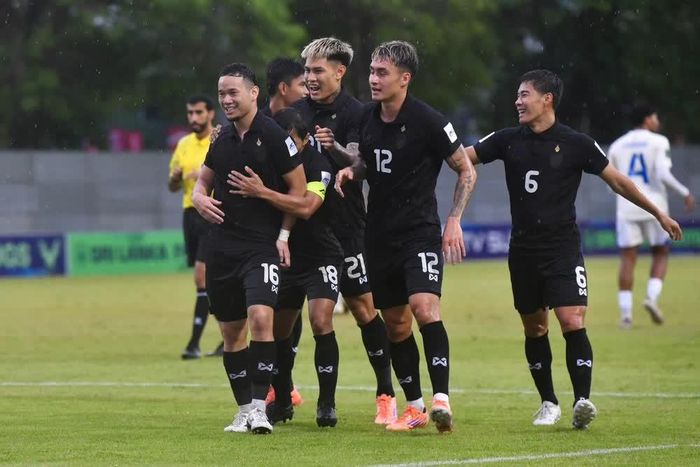 Thái Lan thắng đậm 4-0 để tạm dẫn đầu vòng loại Asian Cup 2027 - Ảnh: LĐBĐ Thái Lan