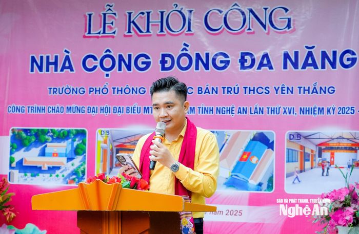 Ông Hoàng Nguyễn Trọng Dũng - Chủ tịch Hội đồng quản trị Công ty CP Đầu tư &amp; Thương mại Hoàng Gia Phát phát biểu tại buổi lễ. Ảnh: Phạm Bằng