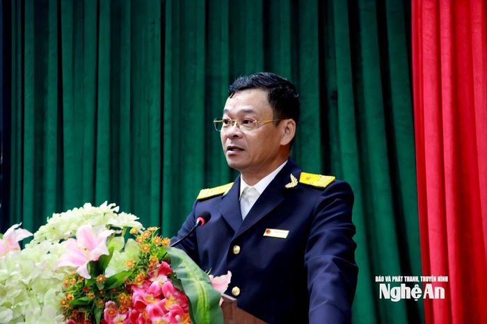 Ông Nguyễn Văn Đức - Phó Trưởng Thuế tỉnh Nghệ An phát biểu tại lễ ký kết. Ảnh: Quang An