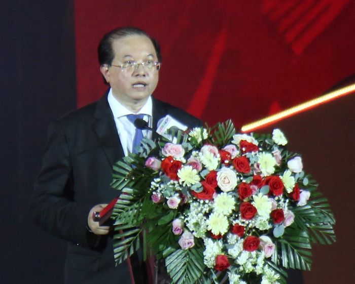 Ông Tạ Quang Đông, Thứ trưởng Bộ Văn hóa, Thể thao và Du lịch phát biểu tại buổi lễ. Ảnh: Thu Hương - TTXVN