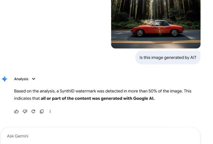 Tính năng phát hiện hình ảnh được tạo bởi Google AI của Nano Banana Pro.