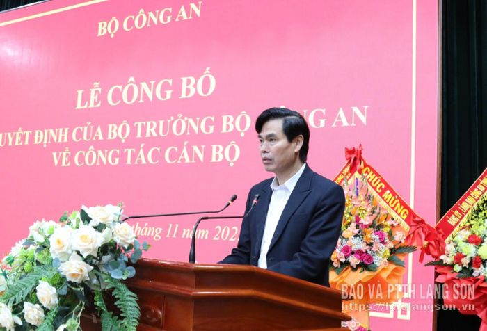 Đồng chí Hoàng Quốc Khánh, Bí thư Tỉnh ủy Lạng Sơn phát biểu tại buổi lễ