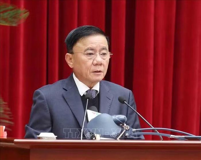 Thường trực Ban Bí thư Trần Cẩm Tú phát biểu khai mạc hội nghị. Ảnh: Phương Hoa/TTXVN