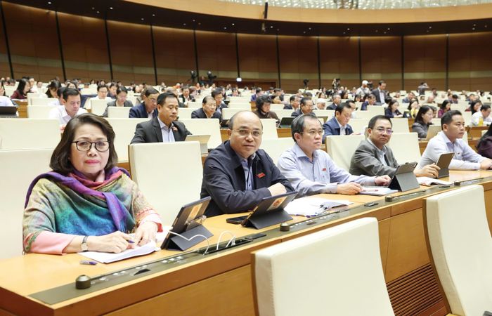  Phiên họp Quốc hội sáng 26-11. Ảnh: QUANG PHÚC 