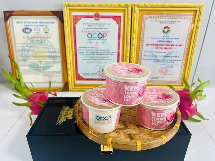 Sản phẩm kem tươi làm từ trái thanh long