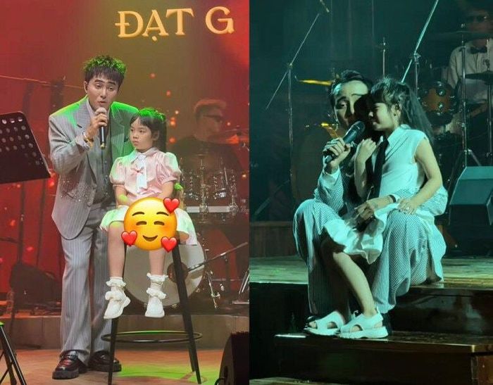 Đạt G thường xuyên đưa con gái lên sân khấu cùng mình.