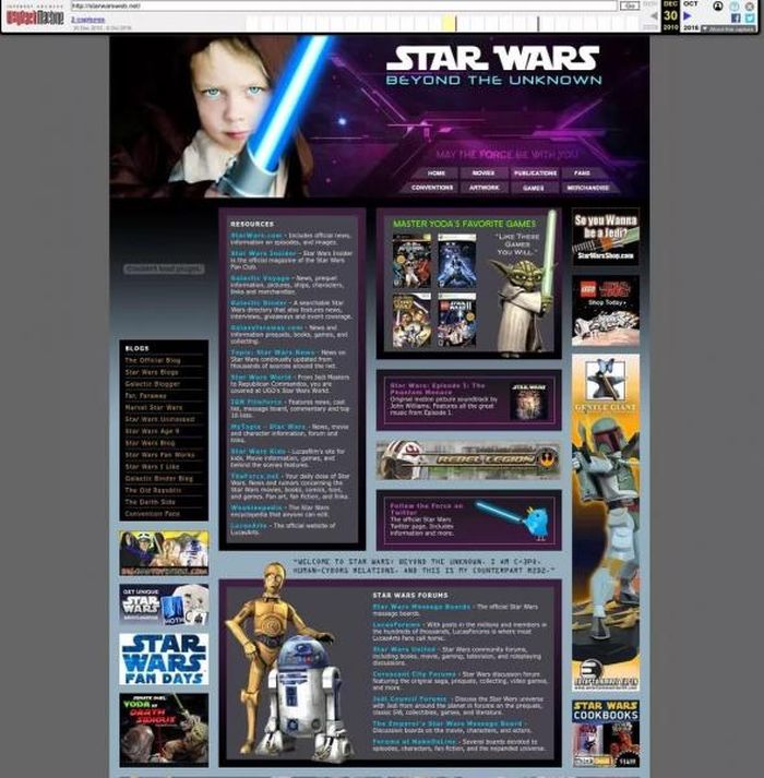 Giao diện trang web giả mạo Star Wars của CIA.