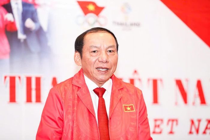 Bộ trưởng Nguyễn Văn Hùng tại buổi gặp mặt các cán bộ, HLV, VĐV Đoàn Thể thao Việt Nam dự SEA Games 33 năm 2025.Ảnh: Đoàn TTVN