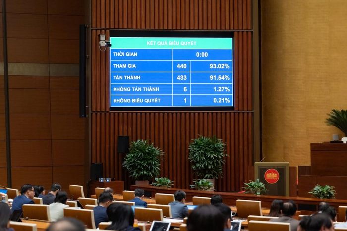 Kết quả biểu quyết thông qua Luật.
