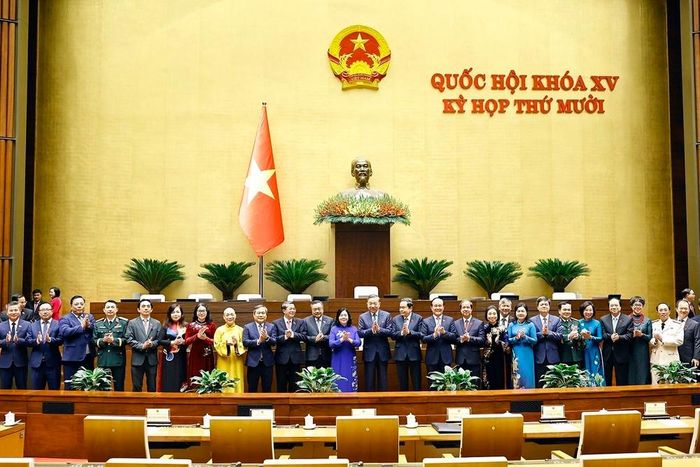 Tổng Bí thư Tô Lâm với đoàn đại biểu Quốc hội TP Hà Nội. Ảnh: Doãn Tấn - TTXVN