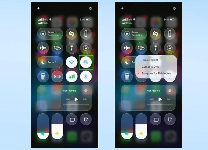 Trên iPhone, cần bật chế độ nhận tệp AirDrop từ mọi người.