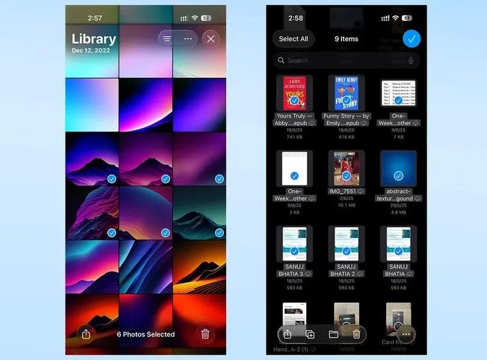 Chọn tệp cần gửi trên iPhone.