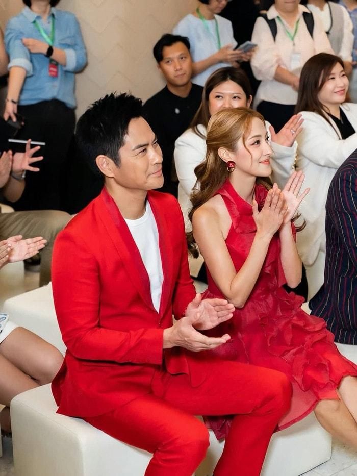 Hoa hậu Trần Khải Lâm được chồng hết mực cưng chiều, thường "tháp tùng" cô trong các sự kiện. Ảnh: IGNV
