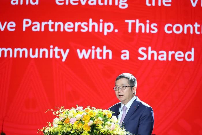 Đại sứ Việt Nam tại Trung Quốc Phạm Thanh Bình phát biểu tại chương trình. Ảnh: Công Tuyên-PV TTXVN tại Trung Quốc