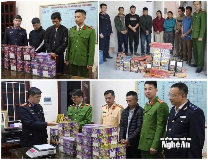 3 tổ công tác đồng loạt ra quân, bắt giữ 14 đối tượng về hành vi buôn bán, tàng trữ trái phép pháo nổ. Ảnh: Văn Hậu