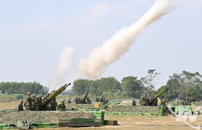 LLVT hiệp đồng đánh địch tiến công hỏa lực đường không trong diễn tập khu vực phòng thủ tỉnh.