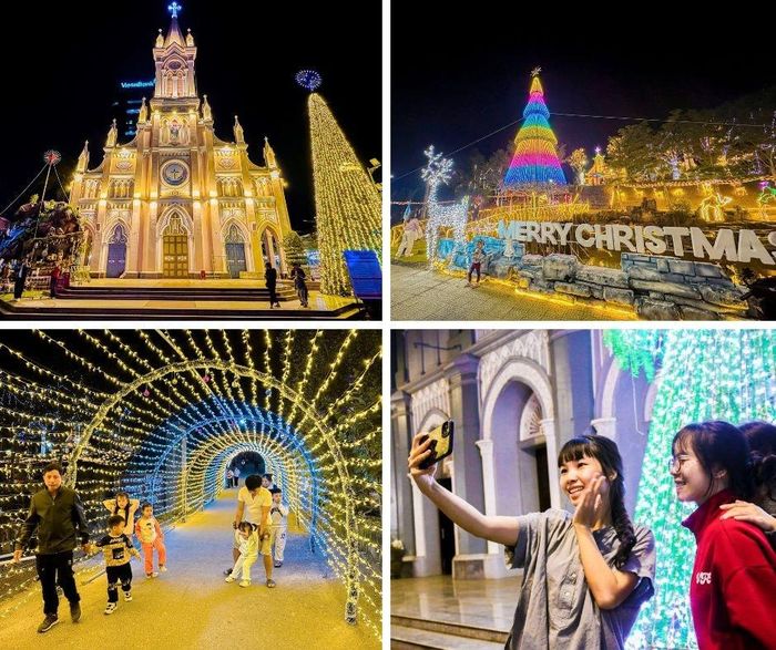 Các nhà thờ trên địa bàn thành phố khoác lên mình diện mạo rực rõ, thu hút người dân và du khách đến tham quan. Ảnh: HOÀNG DŨNG