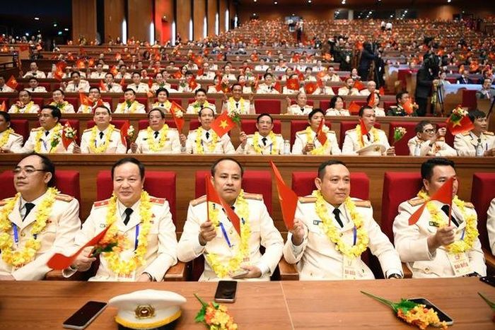 Các đại biểu công an nhân dân dự Đại hội - Ảnh: VGP/Nhật Bắc