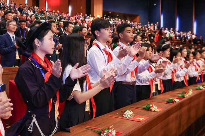 Các đại biểu thiếu niên dự Đại hội - Ảnh: VGP/Nhật Bắc
