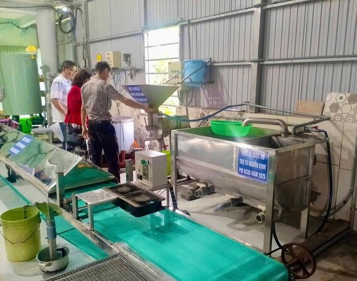  Cụm máy sản xuất của Công ty TNHH MTV Vita (xã Tây Sơn) vừa được hỗ trợ từ nguồn kinh phí khuyến công quốc gia 2025. Ảnh: ĐVCC 
