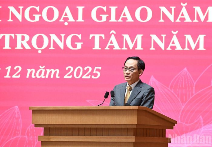  Bộ trưởng Ngoại giao Lê Hoài Trung phát biểu. 